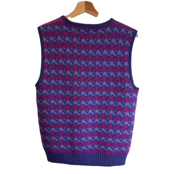 Pendleton Vintage Womens Sleeveless Purple Pink Knit Virgin Wool Vest Size Large - Picture 2 of 8